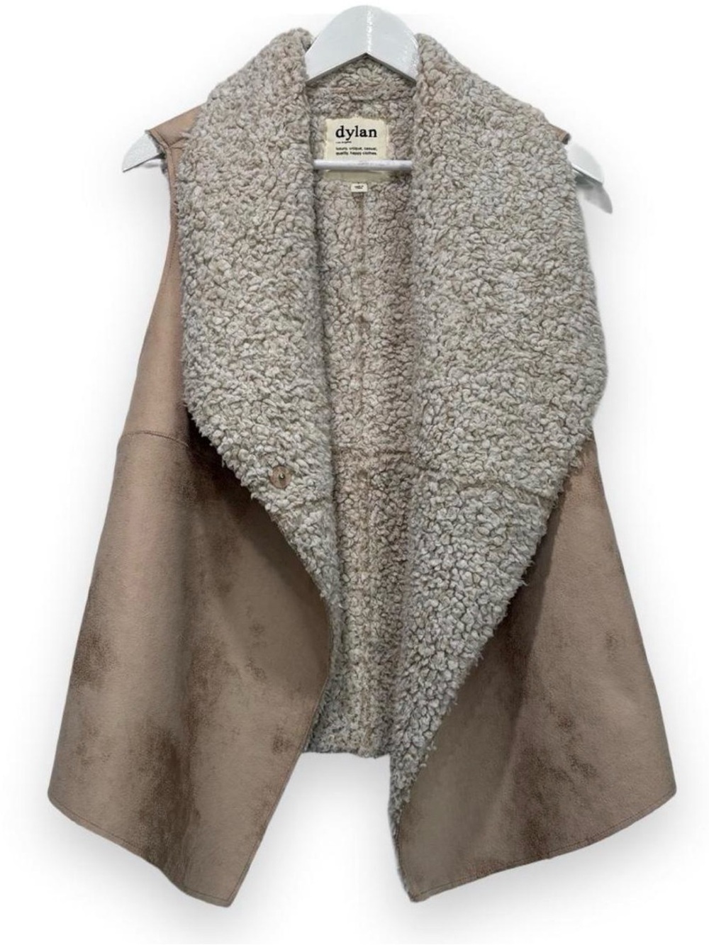 Dylan Los Angeles Faux Suede & Sherpa Waterfall Drape Vest Small